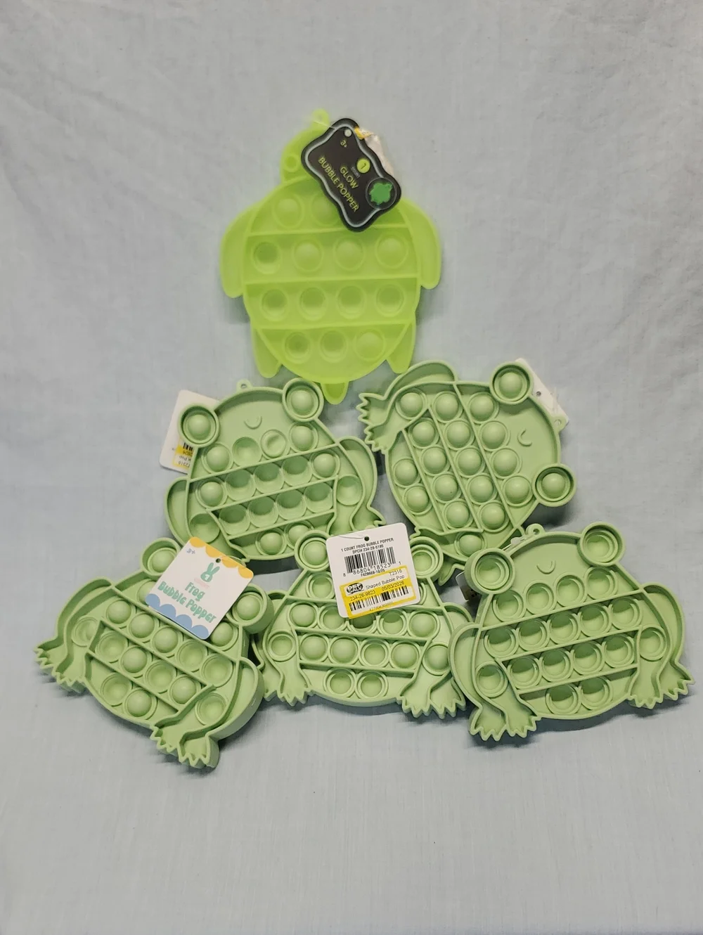 5 Green Frog And 1 Turtle Pop It Fidget Toy - Kids Toy
